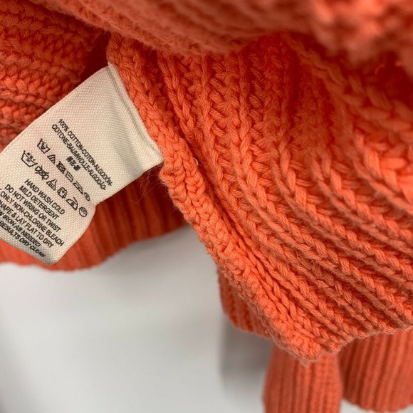 Free People Sweater Damsel Orange VNeck Ribbed Pullover Bell Sleeve - Picture 12 of 12
